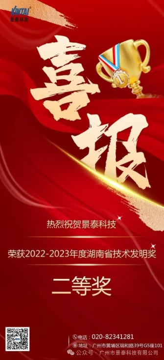 喜报/热烈祝贺景泰科技荣获2022-2023年度湖南省技术发明奖二等奖